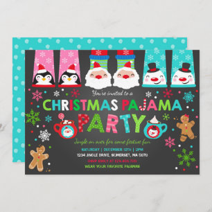 Pajamas de Noël Invitation Fête du Pajamas