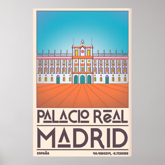 Palacio Real Madrid Art Mural - Lignes Épurées, Gr (Devant)
