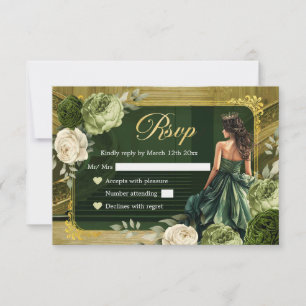 Palais Royal Sage et Hunter Green MiS Quince RSVP