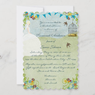 Pale Blonde Jardin Bridal Invitations de douche
