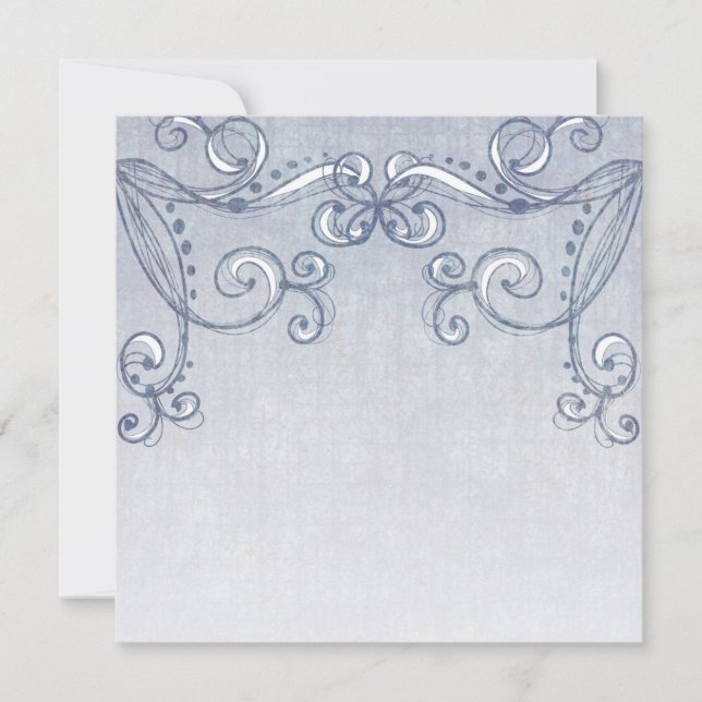 Pale Blue Denim Swirls Invitations Personnalisable (Devant)