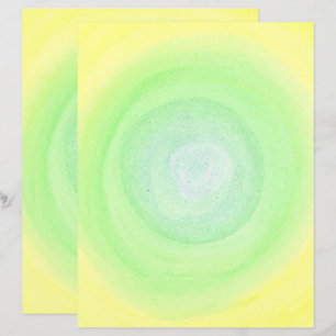 Pale Blue Green Sphere sur Aquarelle jaune, Papier