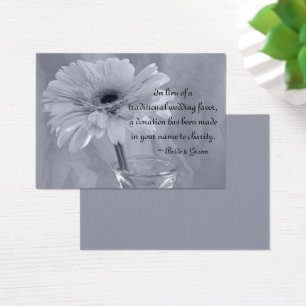 Pale Blue Tinted Daisy Mariage Charity Carte Favor