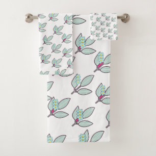 Pale Feuille Aqua Avec Cadeau Blossoms