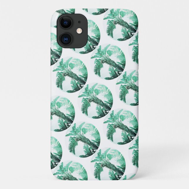 Pale Green Banana Tree Leaf iPhone 11 Coque (Dos)