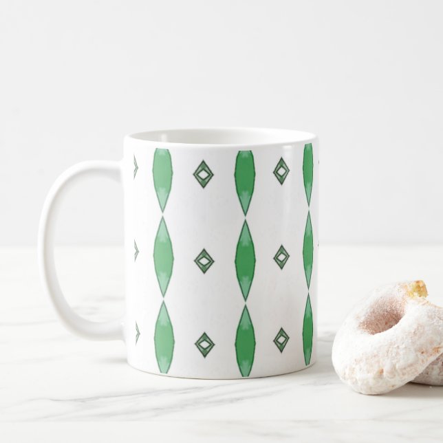Pale Green geometric pattern coffee mug (Avec donut)