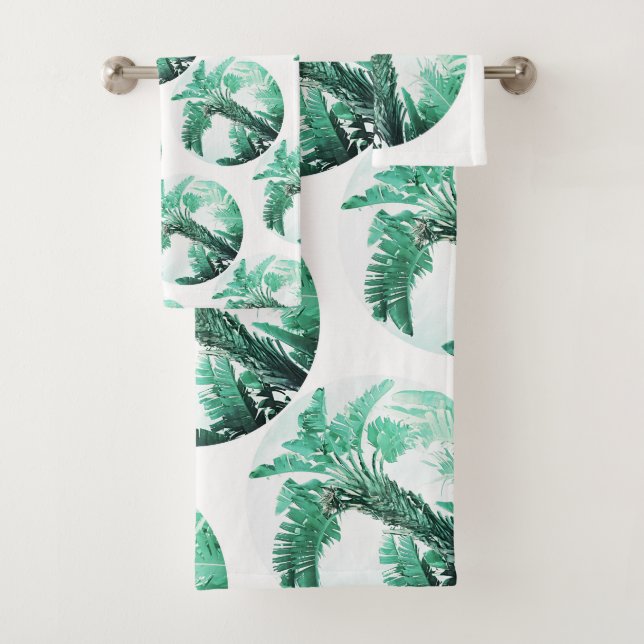 Pale Green Palm Tree Feuille Motif (En situation)