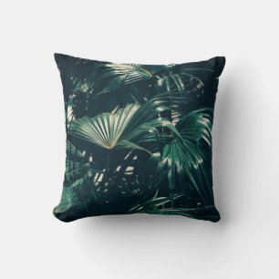 Pale Green Palm Tree Leaf Coussin Jeu d'oreiller