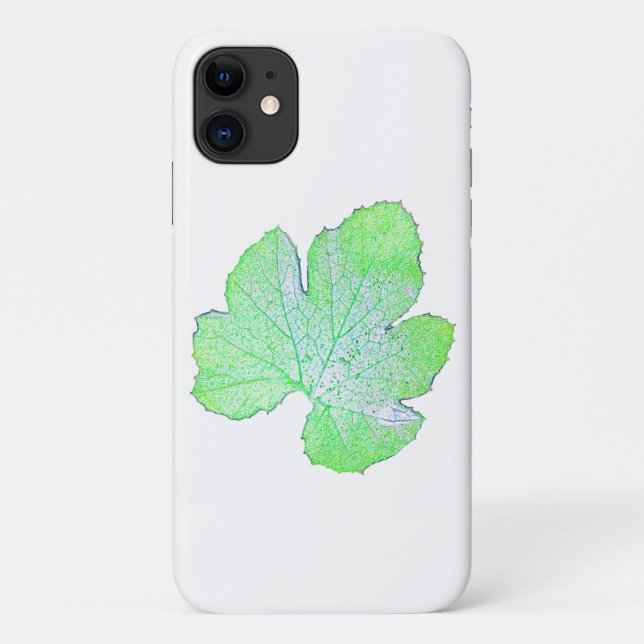 Pale Green Squash Feuille Texture iPhone 11 Coque (Dos)