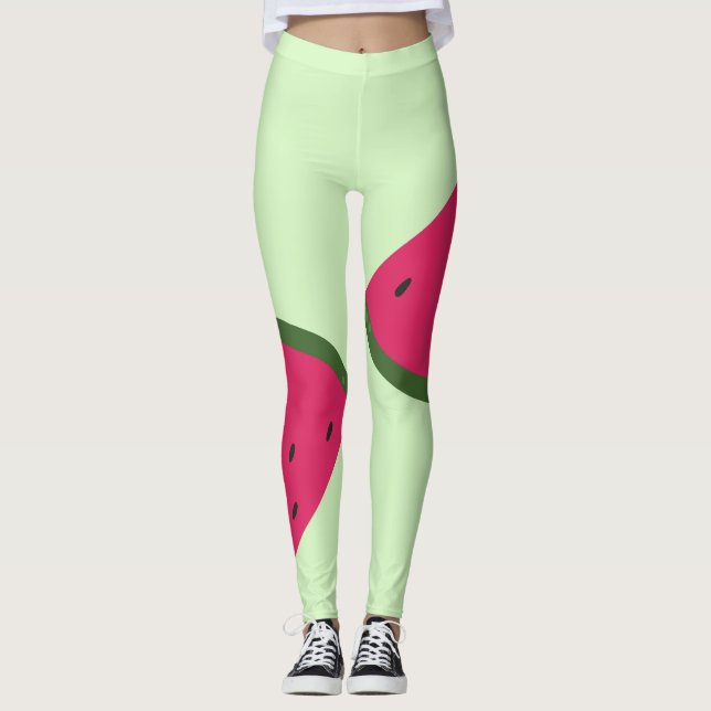 Pale Green Watermelon Leggings (Devant)