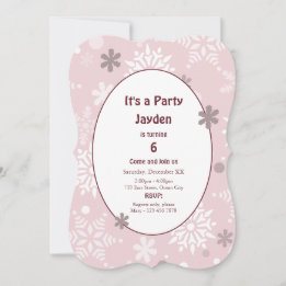 Pale Neige hiver Anniversaire Fête Invitation