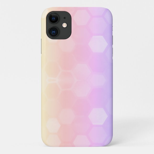 Pale Pastel Pink Honeybee Cellule iPhone 11 Coque (Dos)