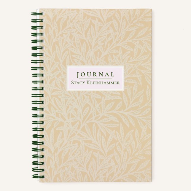 Pale Pastel Willow William Morris Dotée Journal (Recto)