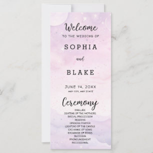 Pale Purple Celestial Wedding Programme