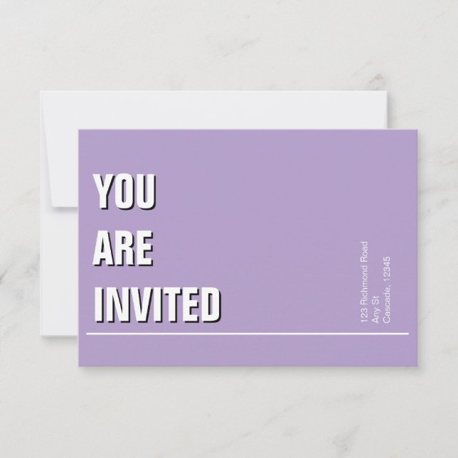 Pale Purple Minimal Church Invitation (Devant)
