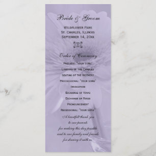 Pale Purple Tinted Daisy Wedding Programme