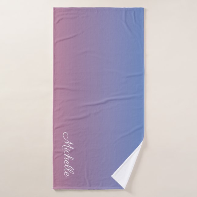 Pale rose et bleu dégradé ombre (Serviette de bain)
