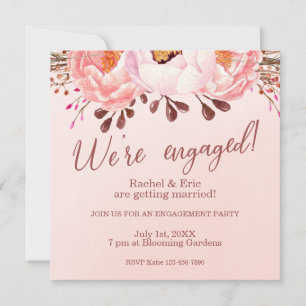 Pale Rose Ruby Floral Invitation de la partie d'en
