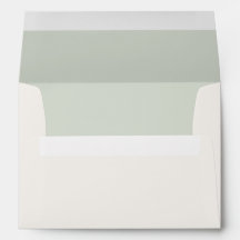 Pale Sage Vert & Ivory Chaud Enveloppe de Mariage