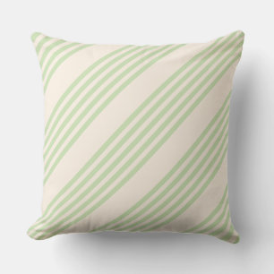 Pale vert et beige rayures motif lancer oreiller