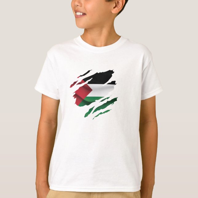 Palestine arraché orgueil Drapeau T-shirt Jeu d'or (Devant)