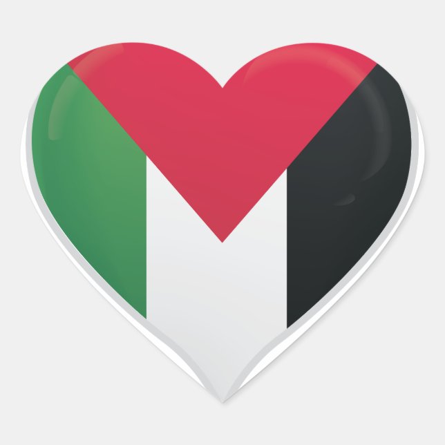Palestine drapeau orgueil autocollant coeur (Devant)