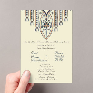 Palestine Tatreez 3 Mer Acrylique. Invitation