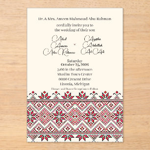 Palestinien Tatreez 2 Mer Acrylique. Invitation