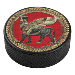 Palet De Hockey [400] Assyrian Winged Bull : Gold and Black Lamass