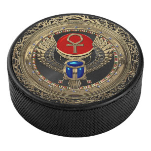 Palet De Hockey [400] Scarab en or sacré égyptien ailé avec Ankh