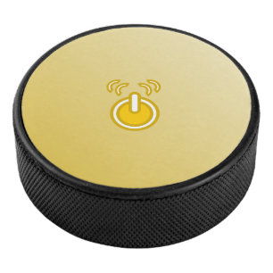 Palet De Hockey Abstrait Jaune Icône Hockey Puck