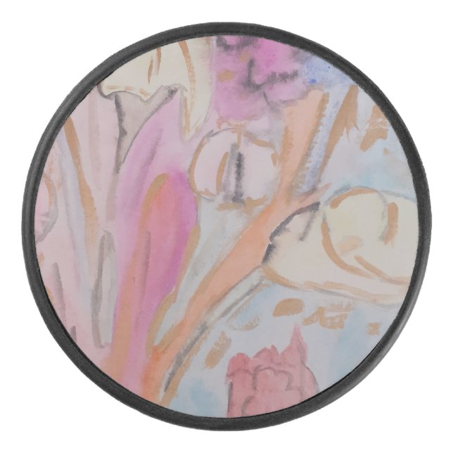 Palet De Hockey Abstrait Pastel Floral (Devant)
