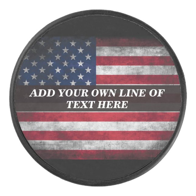 Palet De Hockey Add your text on American flag  (Devant)