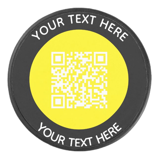 Palet De Hockey Ajouter votre propre ronde QR Code texte Analyse M (Devant)