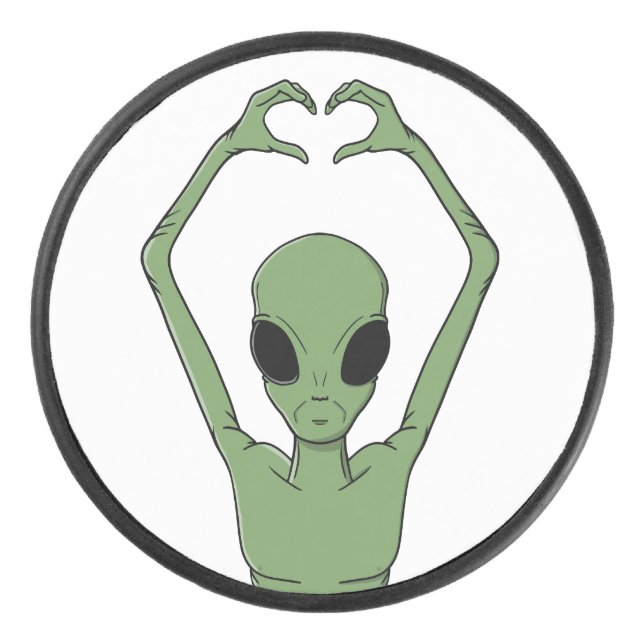 Palet De Hockey Alien Heart Pose (Devant)