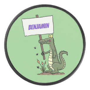 Palet De Hockey Aligator de crocodile drôle avec dessin animé