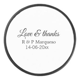 Palet De Hockey Amour & merci ajoutez nom du couple mariage ajoute
