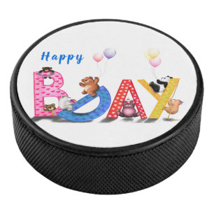 Palet De Hockey Anniversaire de enfant Hockey Puck Happy Bear Part