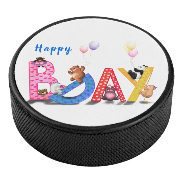 Palet De Hockey Anniversaire de enfant Hockey Puck Happy Bear Part (3/4/2016 12:00:00 AM)