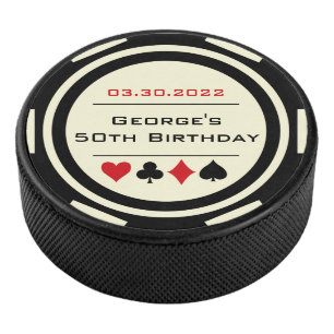 Palet De Hockey Anniversaire Poker Chip Las Vegas Thème Black Crem