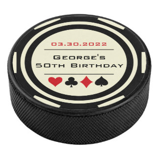 Palet De Hockey Anniversaire Poker Chip Las Vegas Thème Black Crem