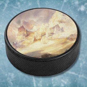 Palet De Hockey Arc en ciel au-dessus de Yellowstone, Moran 1900