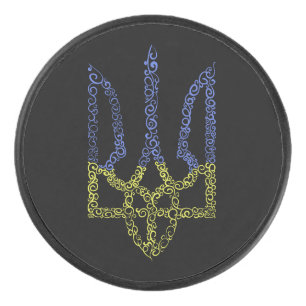 Palet De Hockey Armoiries de l'Ukraine trident motif de la spirale