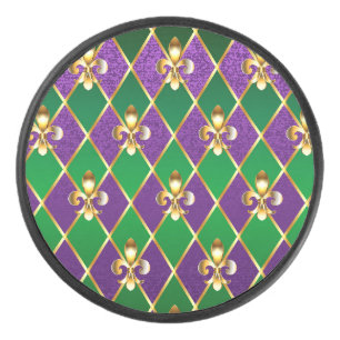 Palet De Hockey Arrière - plan de bijoux Mardi Gras