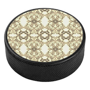 Palet De Hockey Aspect dentelle de fleurs Sépia doré
