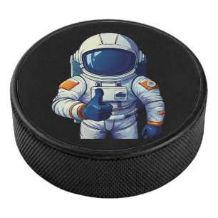 Palet De Hockey astronaute en combinaison spatiale faisant un pouc