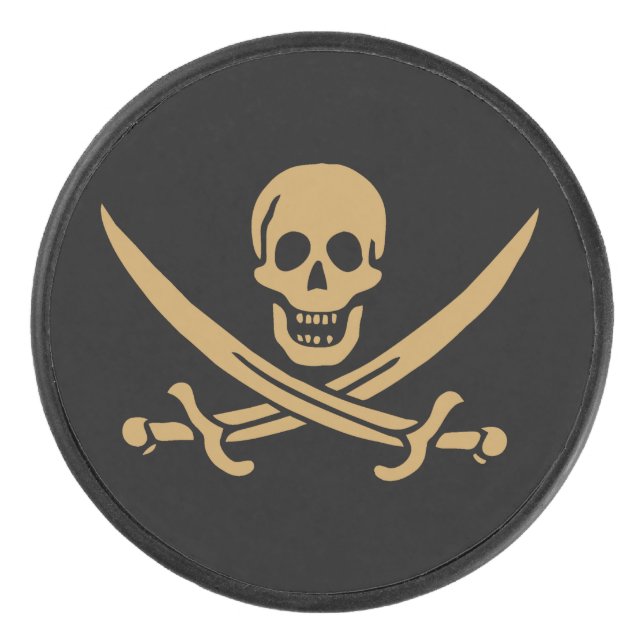 Palet De Hockey Aztec Gold Crâne et cutlass Pirate Calico Jack (Devant)