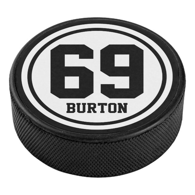 Palet De Hockey Bague solide / Pointe blanche + votre nom et votre (3/4/2016 12:00:00 AM)