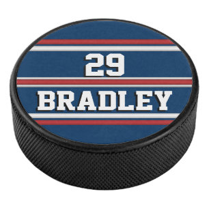 Palet De Hockey Bandes de l'équipe de hockey rouge et bleu
