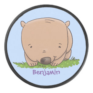 Palet De Hockey Belle illustration de dessin animé de bébé wombat